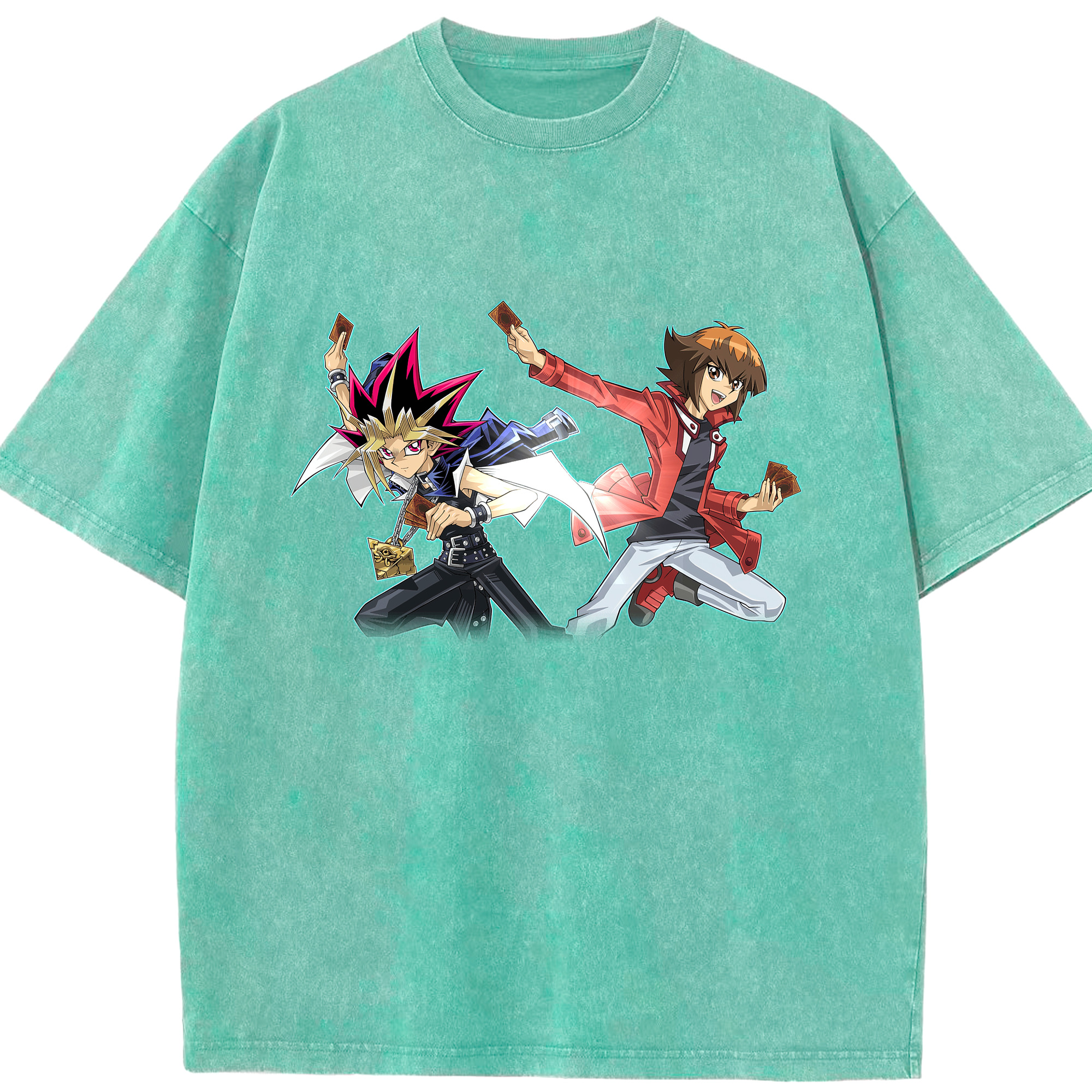 （画像用） 遊☆戯☆王 Yu-Gi-Oh! 綿100% ヴィンテージ風 半袖Tシャツ（フロントプリント）
